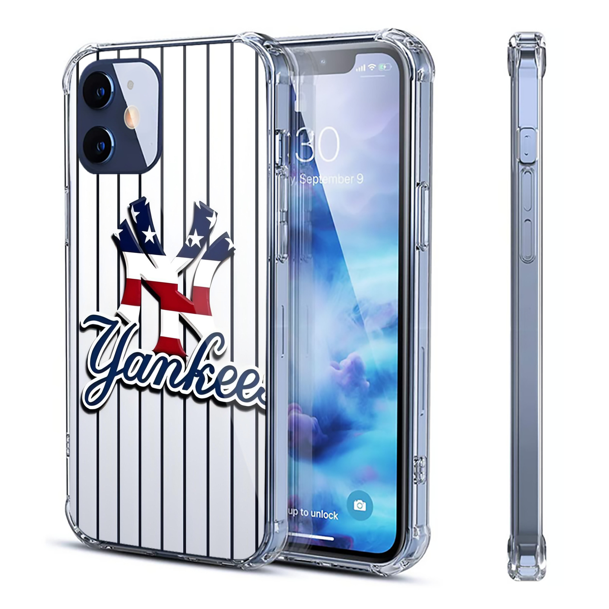 New York Yankees 227 Clear IPhone 12 Case – Soft TPU With UV Print – Enhanced Drop Protection, Precise Fit, Anti-Fingerprint, Customizable Design, Scratch-Resistant, Yellow-Resistant